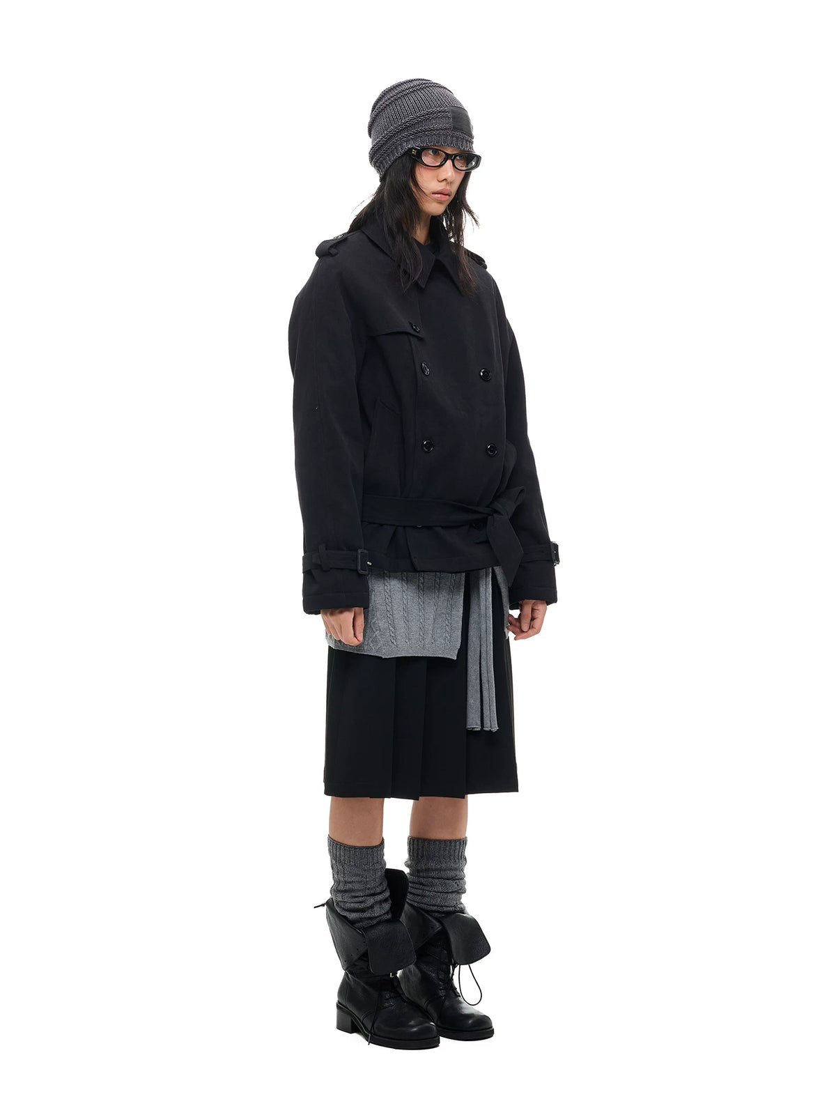 ダブルブレスト ベルテッドショートコート product image 4