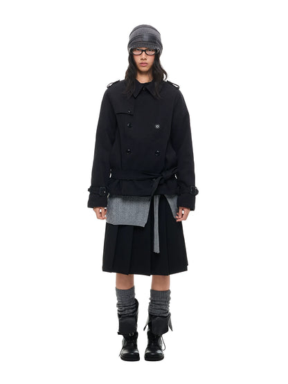 ダブルブレスト ベルテッドショートコート product image 5