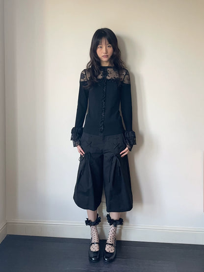レースヨーク フレアカフスリムトップス styling 19
