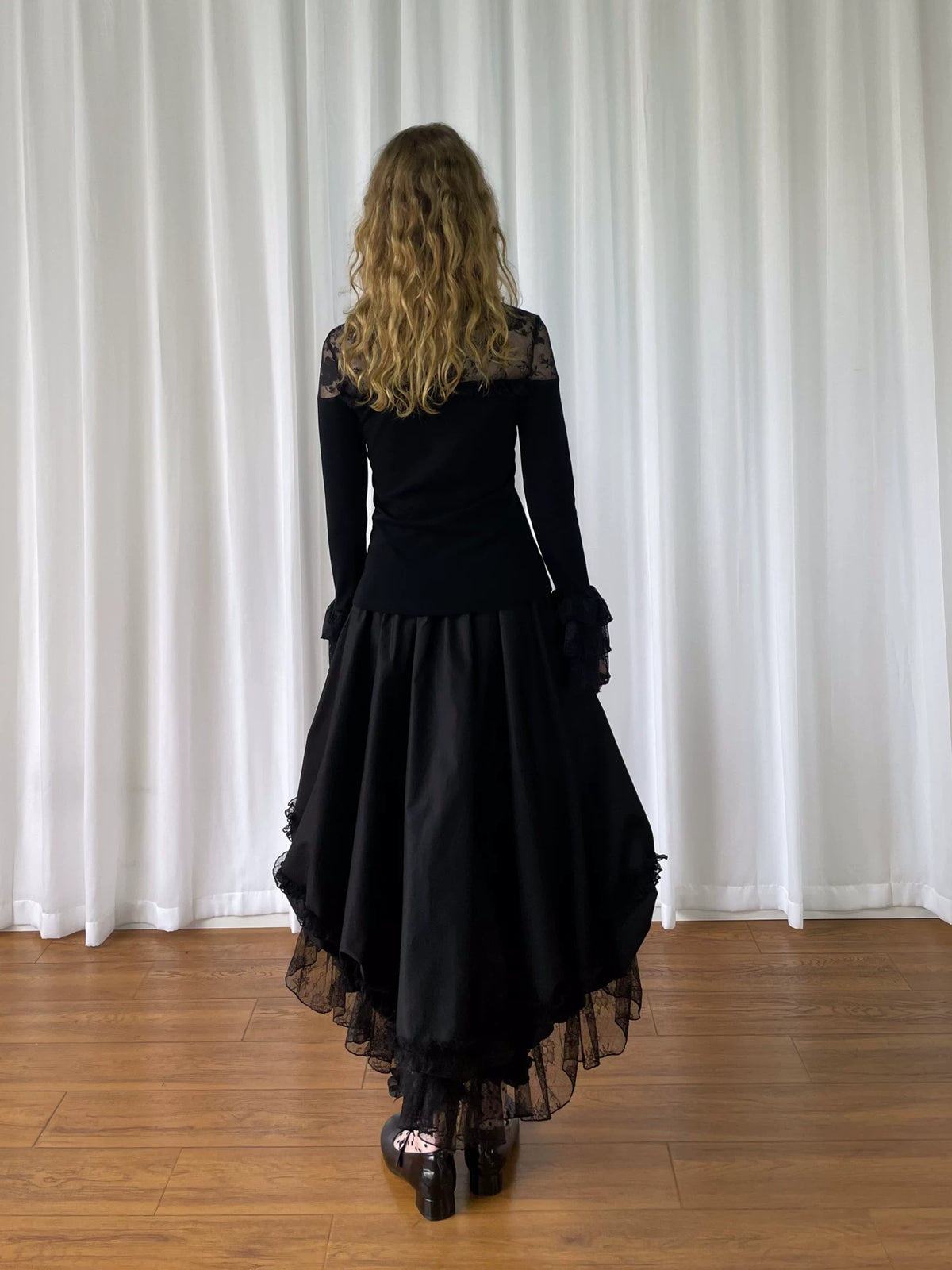レースレイヤード アシンメトリースカート styling 7