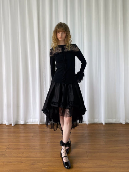 レースレイヤード アシンメトリースカート styling 8