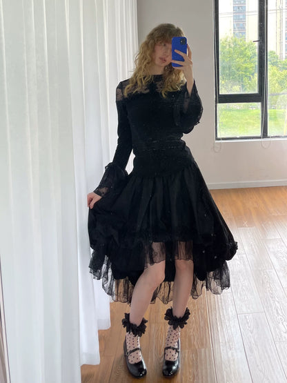 レースレイヤード アシンメトリースカート styling 13