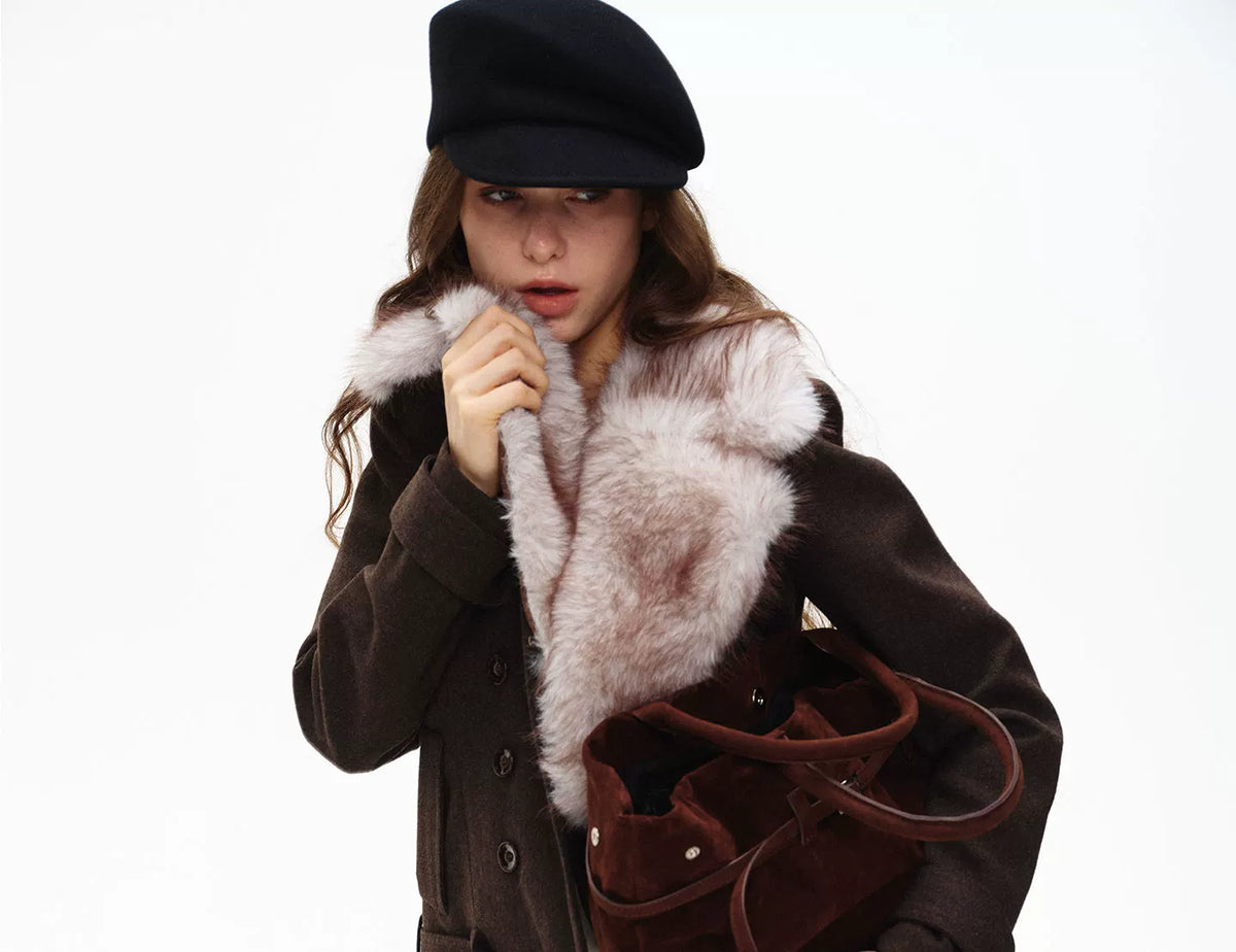 デタッチャブルファーカラー ウールジャケット DARK BROWN detail 6