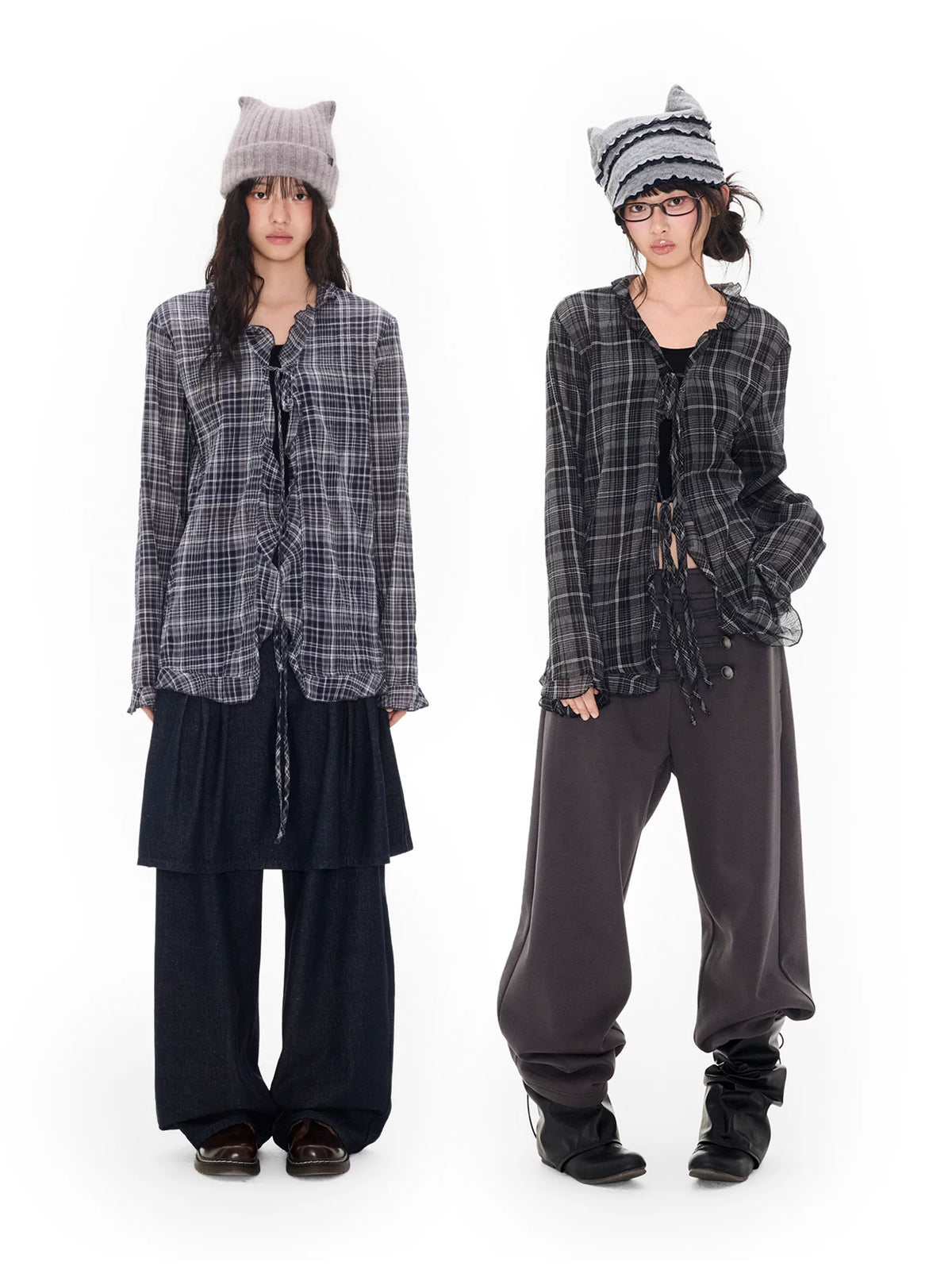 チェックレース ロングスリーブブラウス product image 5