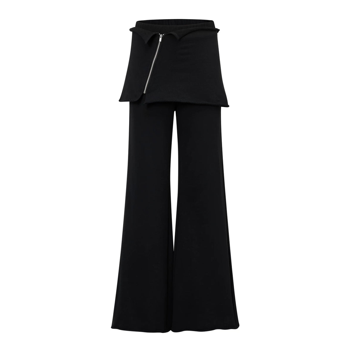 取り外しスカート付き フレアパンツ BLACK front