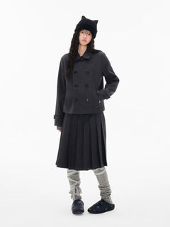 ダブルブレスト ショートジャケット