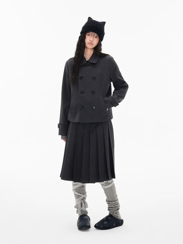 ダブルブレスト ショートジャケット