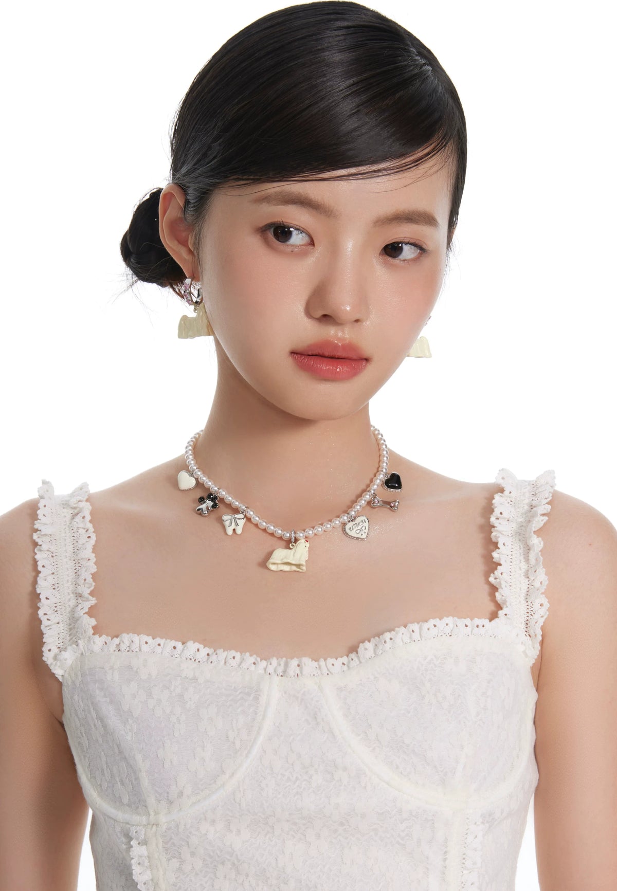 ドッグハート パールチャームネックレス detail 5