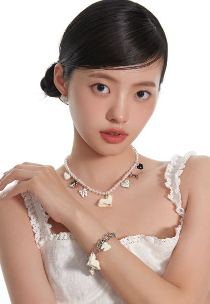 ドッグハート パールチャームネックレス detail 6