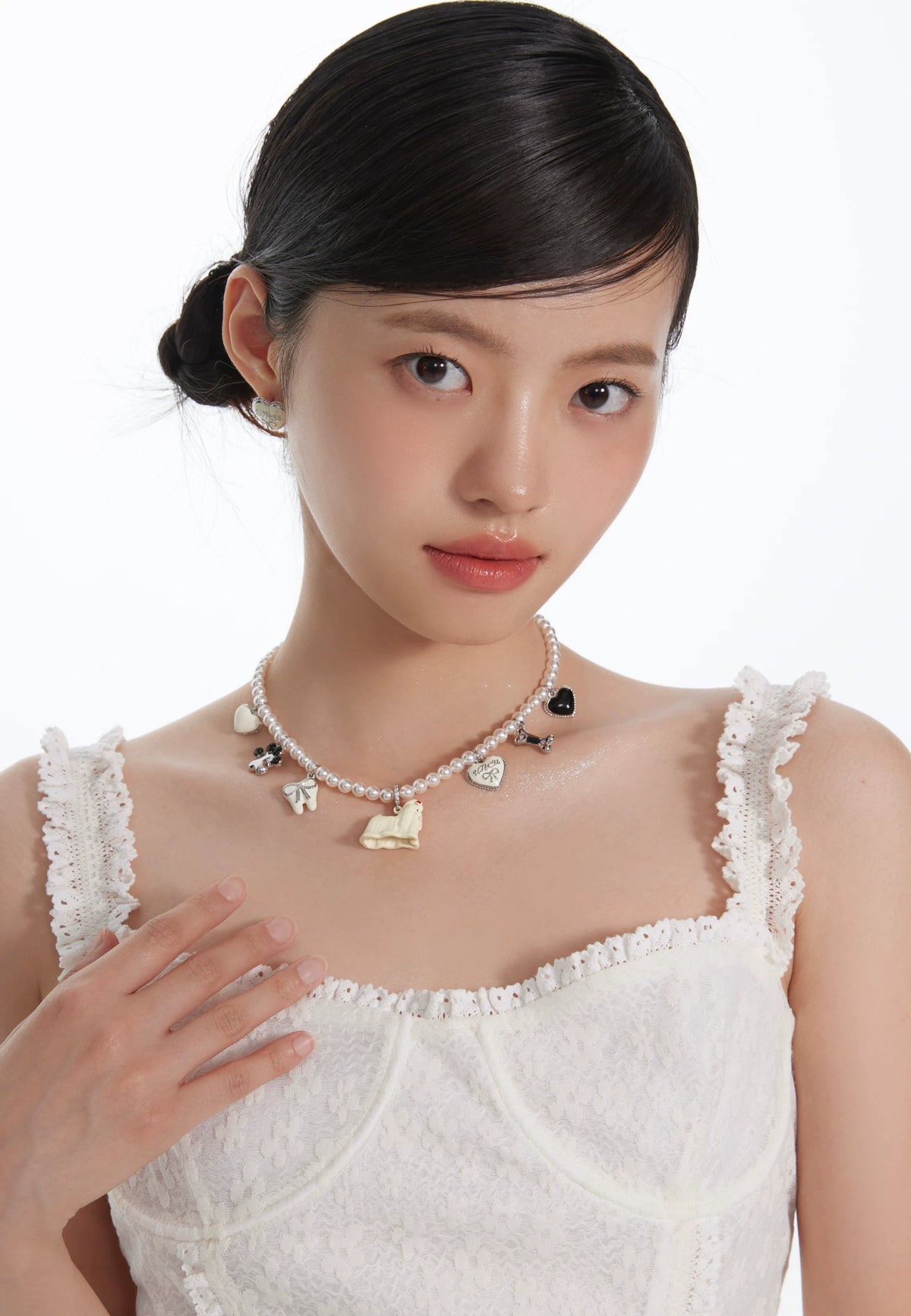 ドッグハート パールチャームネックレス detail 7