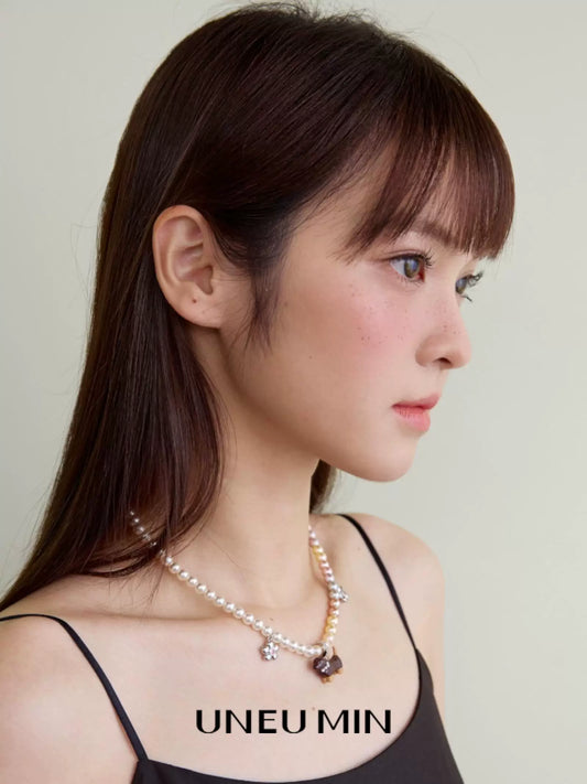 ダックスフンド パールペンダントネックレス styling 1