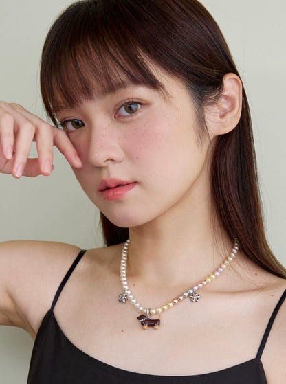 ダックスフンド パールペンダントネックレス detail 6