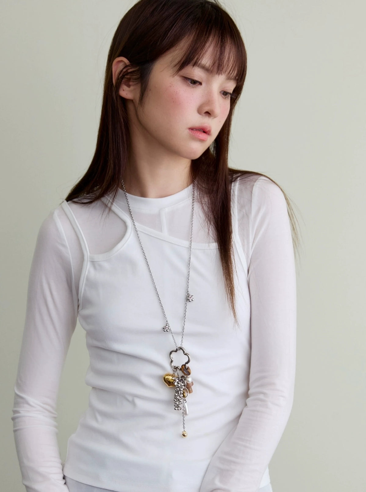 フラワーパール ロングチャームネックレス detail 9