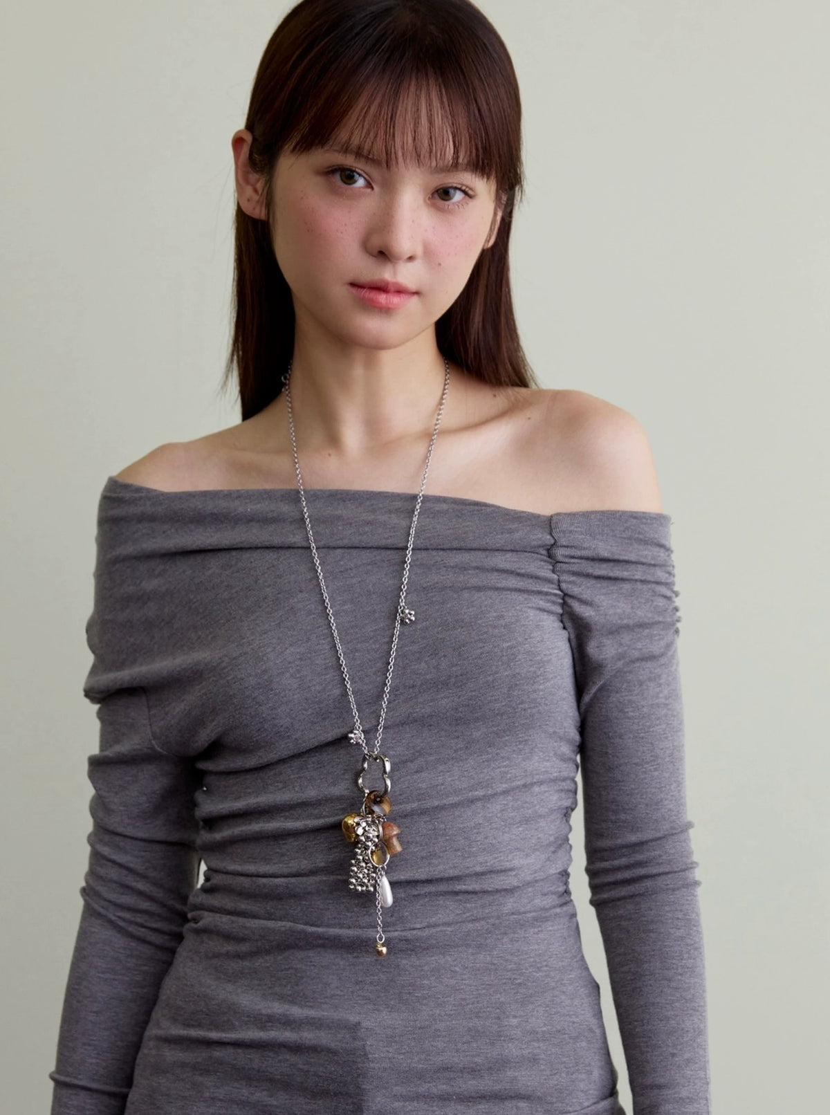 フラワーパール ロングチャームネックレス detail 11