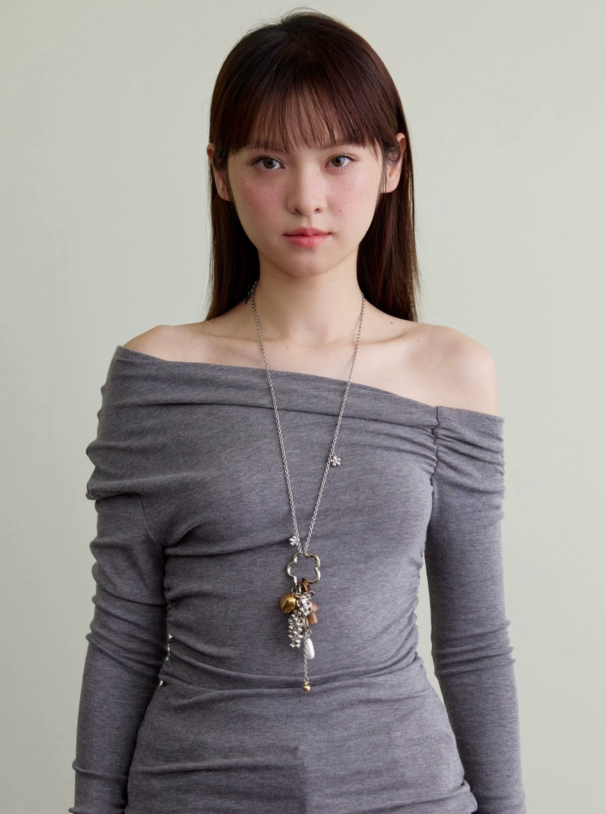 フラワーパール ロングチャームネックレス detail 12