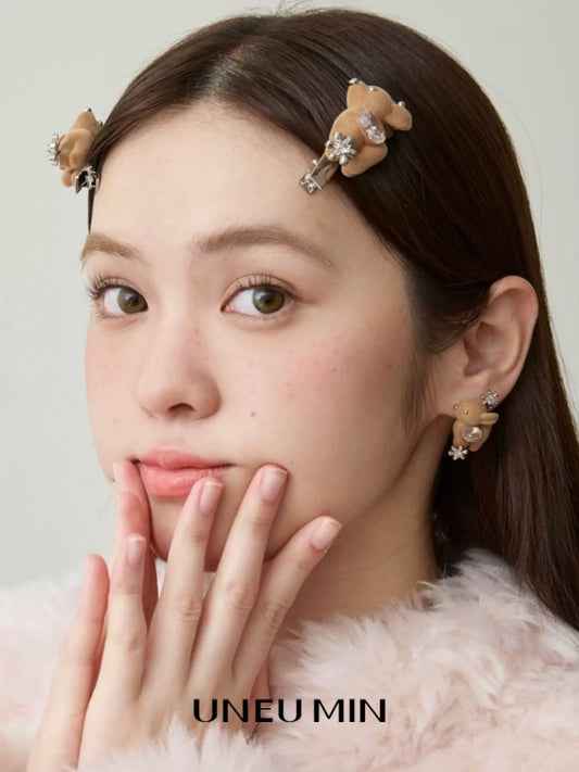 フロッキーディア スノーフレークピアス styling 2