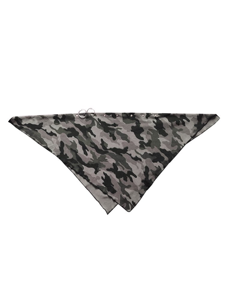 スタッズカモフラージュ スクエアスカーフ KHAKI 4