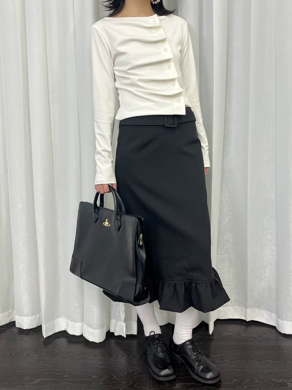ギャザーシャーリング ロングスリーブトップス detail 2