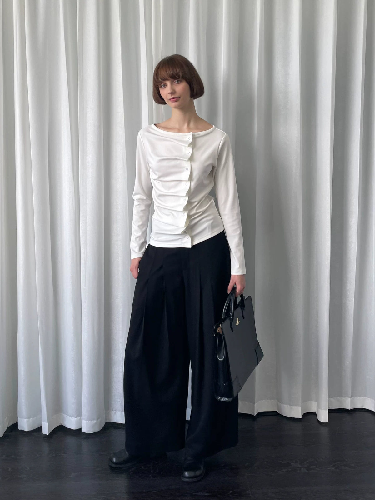 ギャザーシャーリング ロングスリーブトップス detail 3