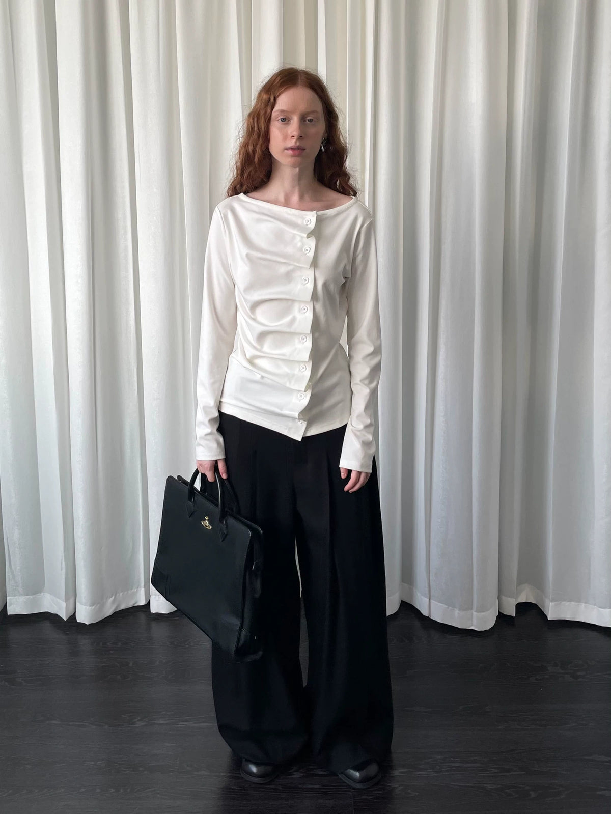 ギャザーシャーリング ロングスリーブトップス styling 6