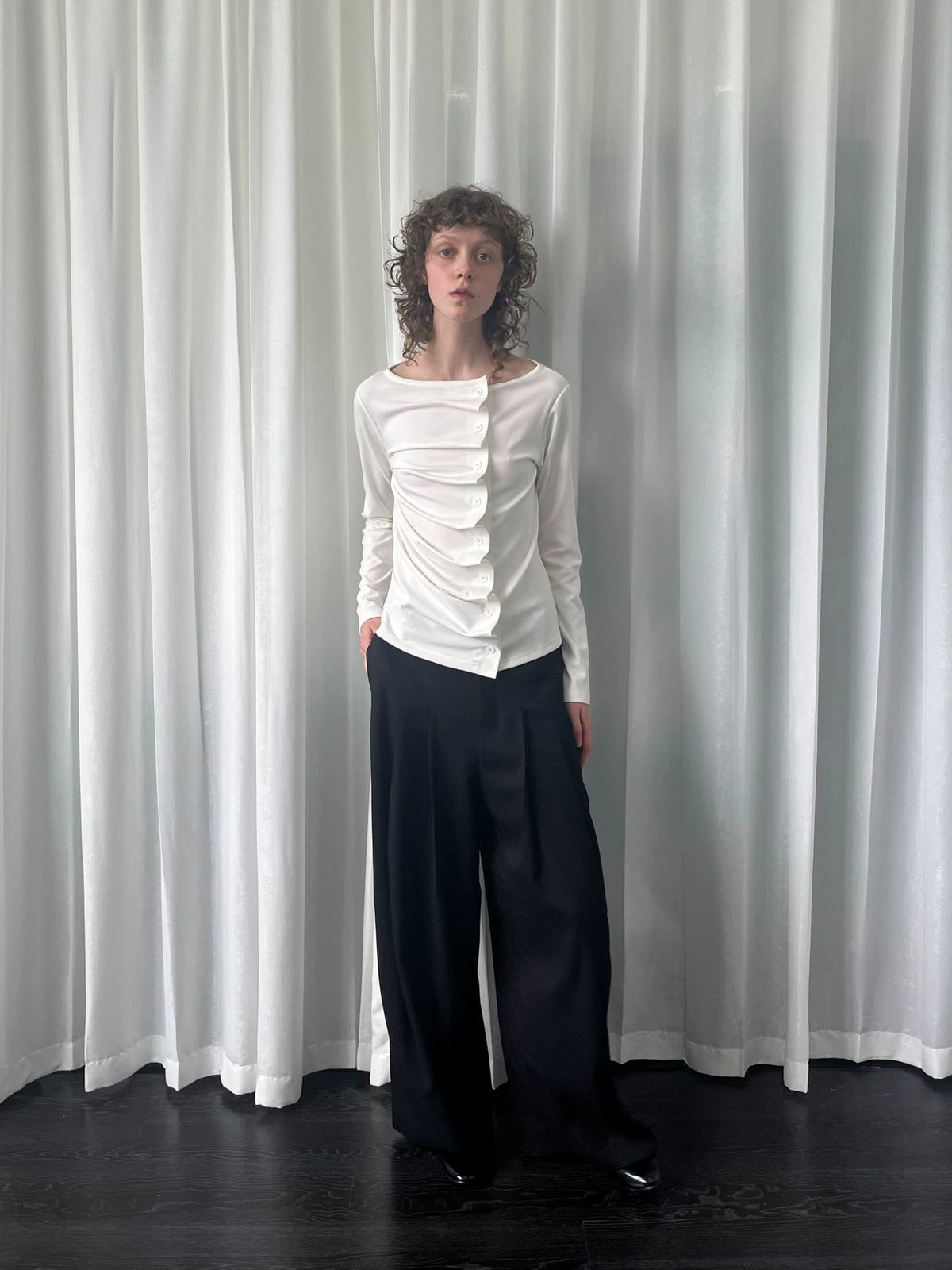 ギャザーシャーリング ロングスリーブトップス styling 15
