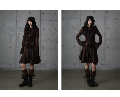ゴールドフリルレース スタンドカラーシャツ styling 29