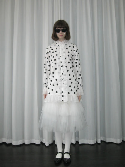 ドットプリント フリルロングシャツ detail 4