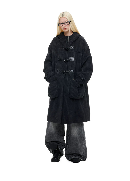着脱フード トグルボタンコート｜BLACK｜記載の商品単体