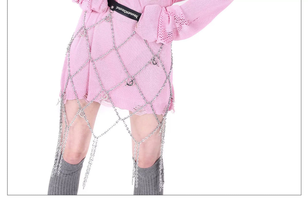 メタルチェーン ウエストベルト｜PINKSPINK｜着用・ディテール 4