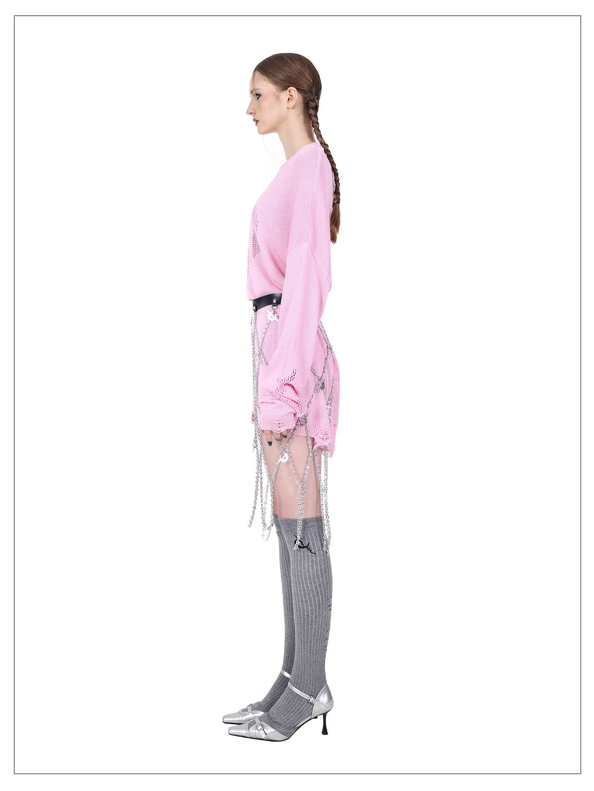 メタルチェーン ウエストベルト｜PINKSPINK｜着用・ディテール 5