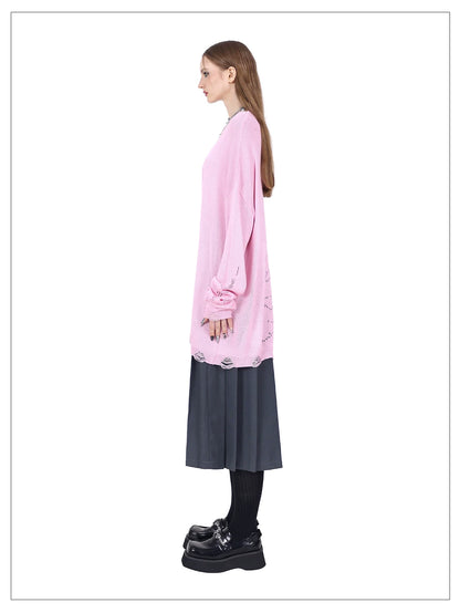 カットアウト メッシュニット｜PINKSPINK｜着用・ディテール 3