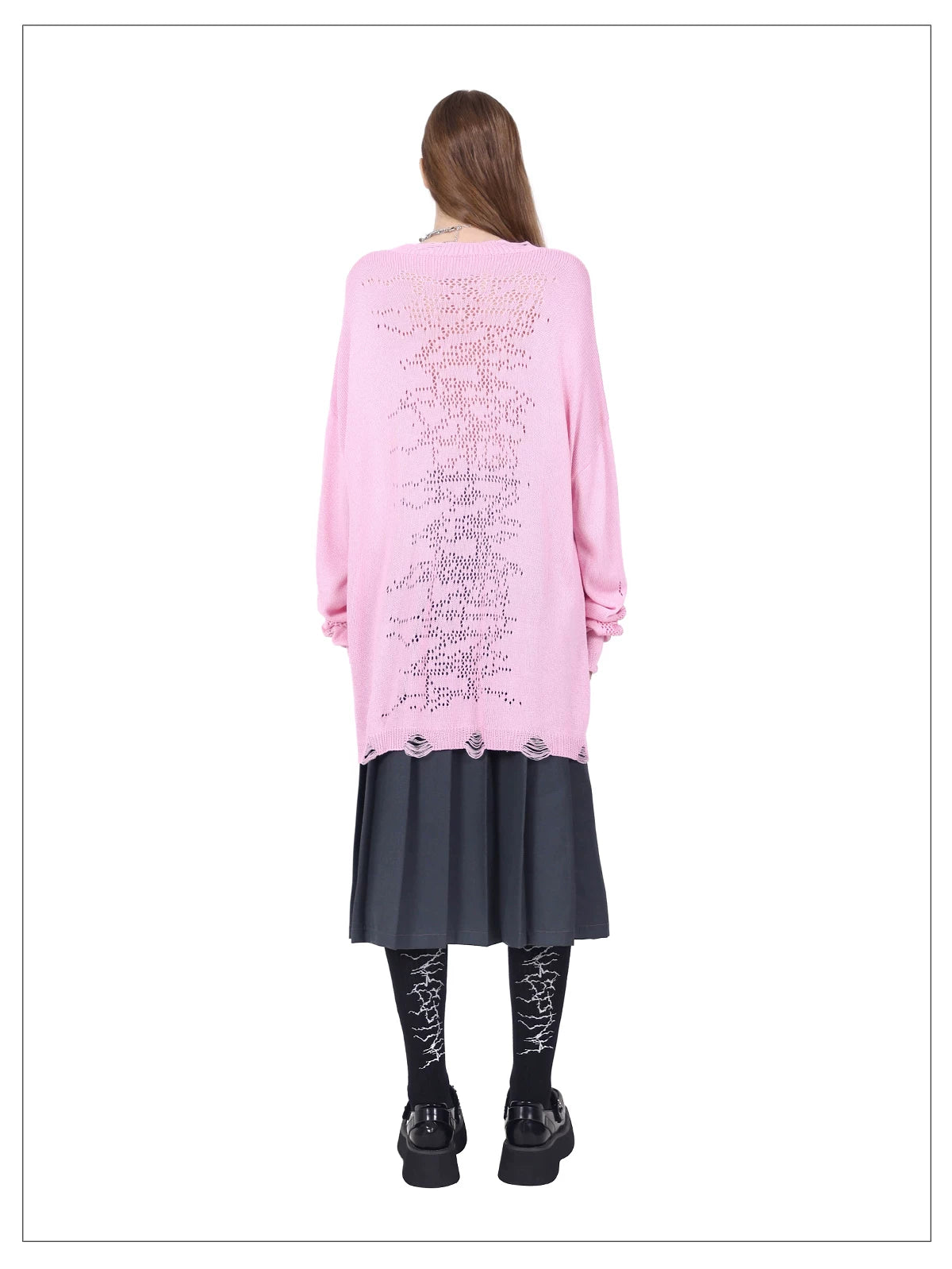 カットアウト メッシュニット｜PINKSPINK｜着用・ディテール 4