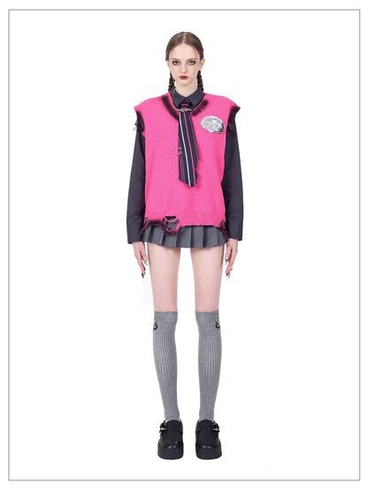 着脱式 レイヤードプリーツスカート｜PINKSPINK｜着用・ディテール 4